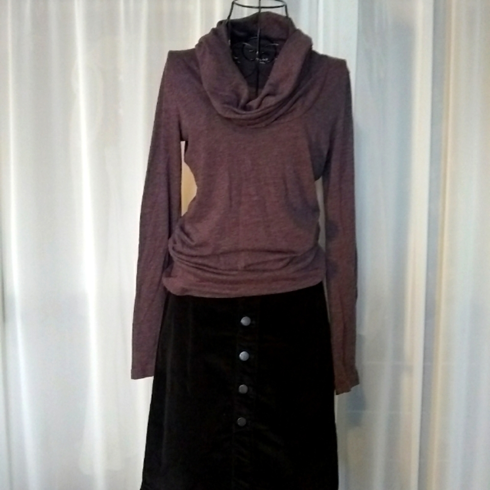 Gap Maroon Cowl Neck Long Sleeve Tee